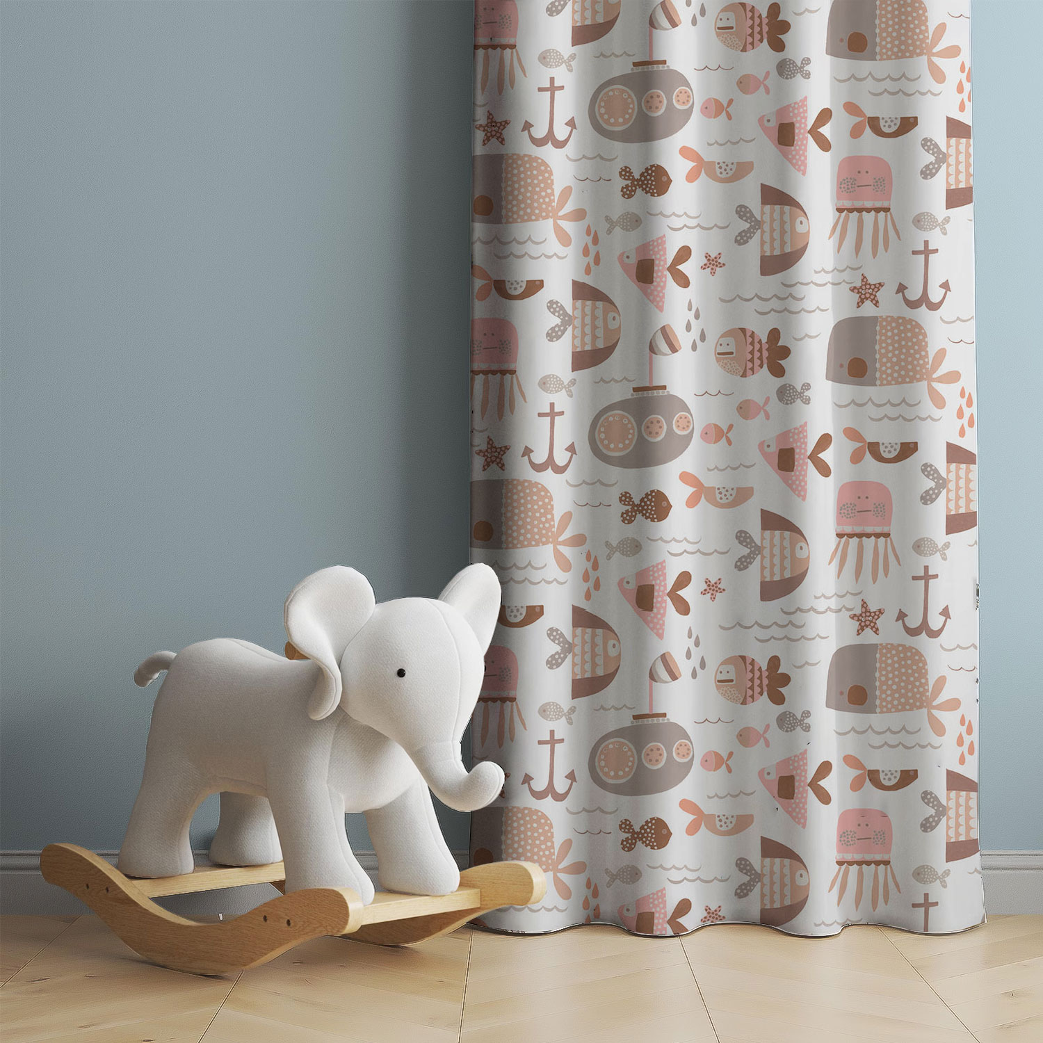Ocean Buddies Cotton Curtain